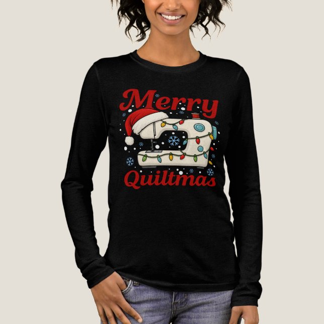 MERRY QUILTMAS 1 Tri-Blend SHIRT (Vorderseite)