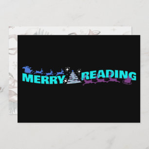 Merry Reading Wavy Text Typografy Rentier Einladung