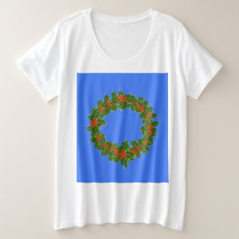 Merry Red Berry & Holly Wreath zu Weihnachten Große Größe T-Shirt