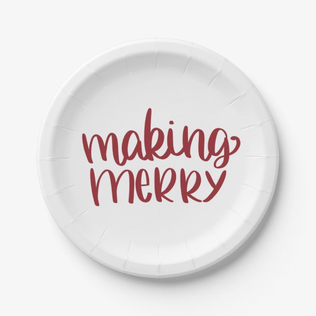 Merry Red Christmas Paper Plate machen Pappteller (Vorderseite)
