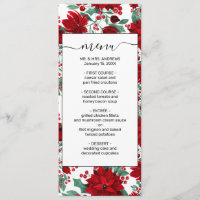 Merry Red Poinsettia Blume Ivy Blätter Wasserfarbe