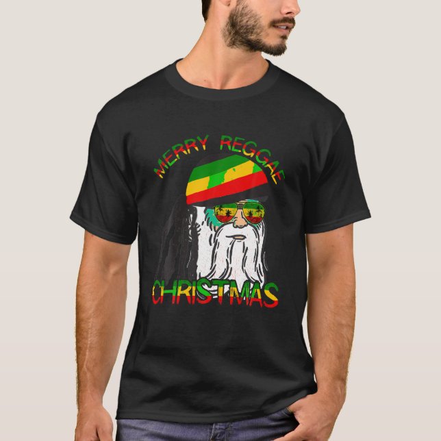 Merry Reggae Christmas Rasta Santa Xmas Rastafari T-Shirt (Vorderseite)