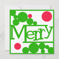 Merry Retro Modern Bubbles Square