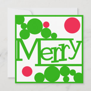Merry Retro Modern Bubbles Square Feiertagskarte