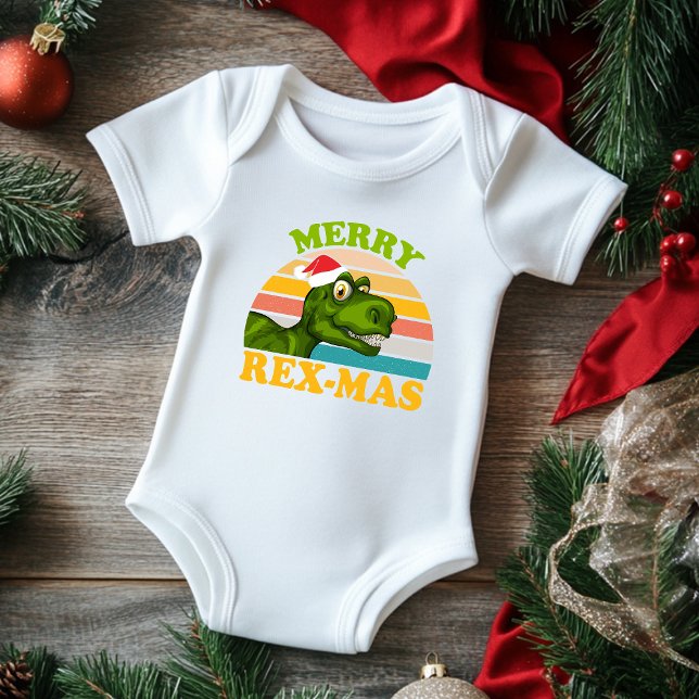 Merry Rex-mas Christmas Dinosaur Niedlich Dino Baby Strampler (Von Creator hochgeladen)