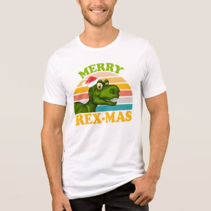 Merry Rex-mas Christmas Dinosaur Niedlich Dino Tri-Blend Shirt