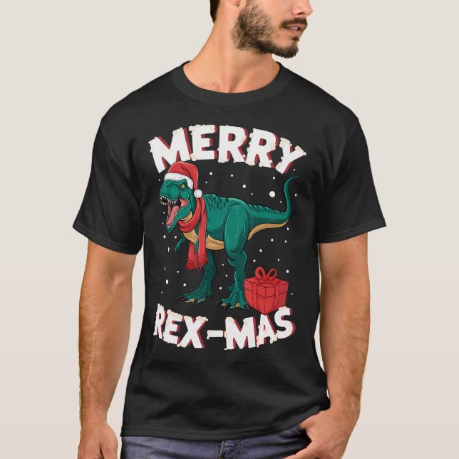 Merry Rex-Mas Christmas T-Shirt (Vorderseite)