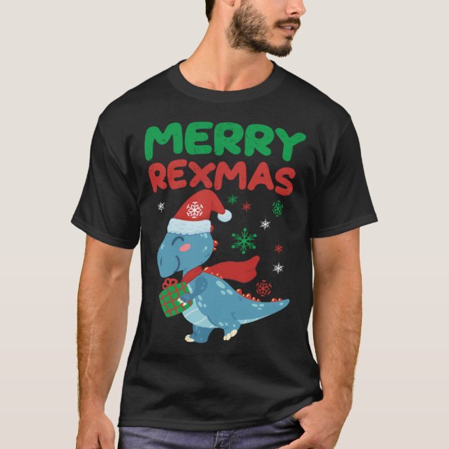 Merry RexMas Christmas Dinosaur T-Shirt (Vorderseite)