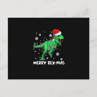 Merry Rexmas Funny Santa Dinosaur Christmas Pajama Postkarte