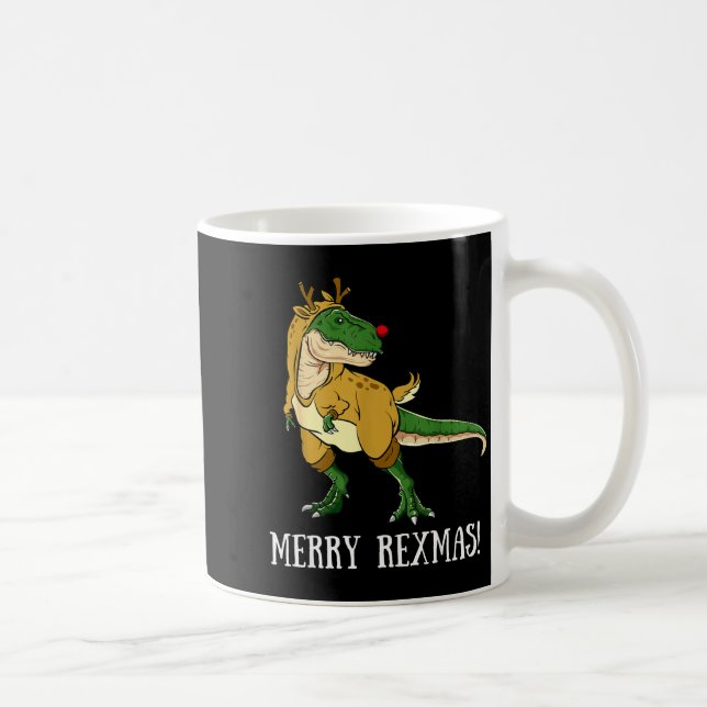 Merry Rexmas Reindeer T-rex Rudolph Dinosaur Chris Kaffeetasse (Rechts)