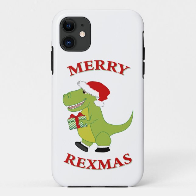 Merry Rexmas T-Rex Dinosaurier-Design Case-Mate iPhone Hülle (Rückseite)