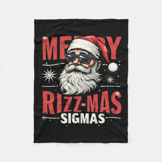 Merry Rizz Mas Sigmas - Cooler Santa Face Gen Alph Fleecedecke (Vorderseite)
