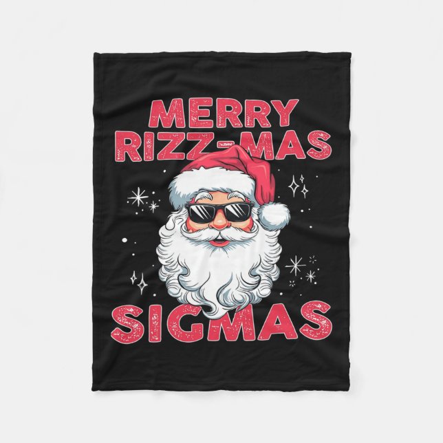 Merry Rizz Mas Sigmas - Cooler Santa Face Gen Alph Fleecedecke (Vorderseite)