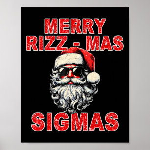 Merry Rizz Mas Sigmas - Cooler Santa Face Gen Alph Poster