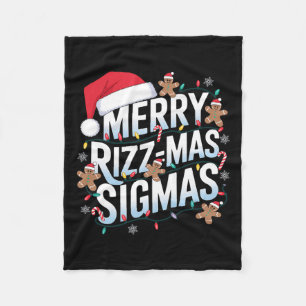 Merry Rizz Mas Sigmas Funny Alpha Christmas Santa Fleecedecke