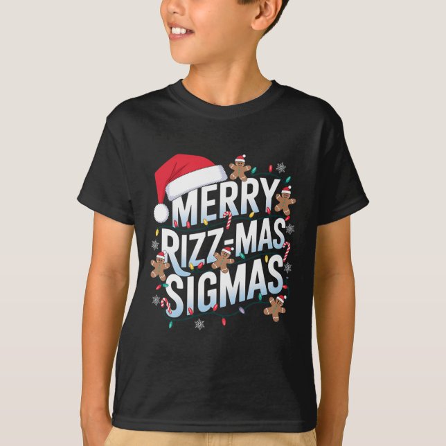 Merry Rizz Mas Sigmas Funny Alpha Christmas Santa T-Shirt (Vorderseite)