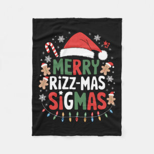 Merry Rizz Mas Sigmas Funny Gen Alpha X-mas Santa Fleecedecke