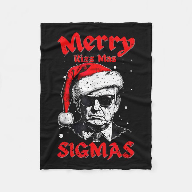 Merry Rizz Mas Sigmas Funny Gen Alpha X-mas Santa Fleecedecke (Vorderseite)