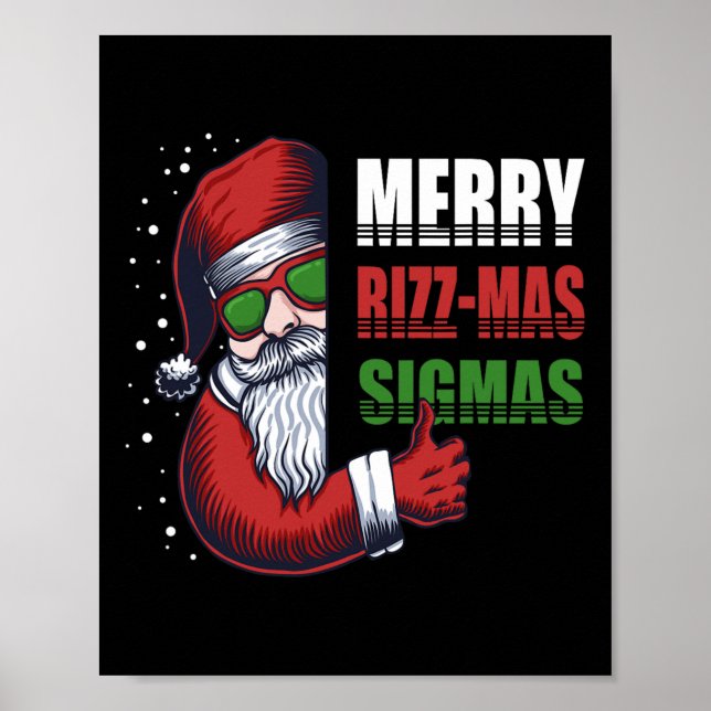 Merry Rizz Mas Sigmas Funny Gen- Alpha X-mas Santa Poster (Vorne)