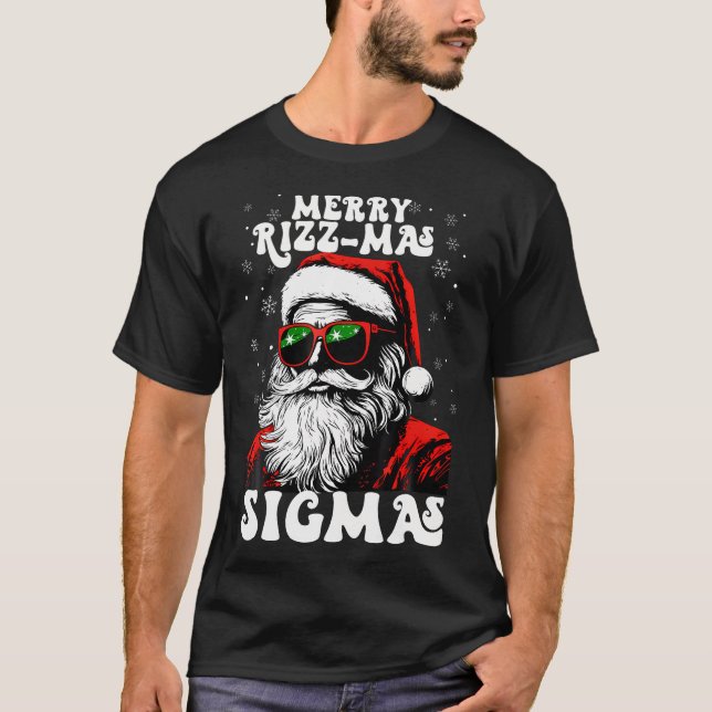 Merry Rizz Mas Sigmas Funny Gen Alpha X-Mas Santa T-Shirt (Vorderseite)