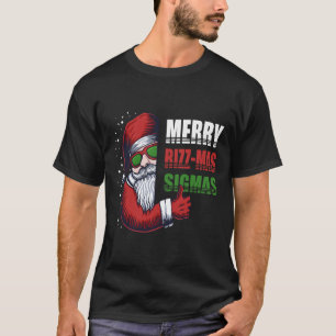 Merry Rizz Mas Sigmas Funny Gen- Alpha X-mas Santa T-Shirt
