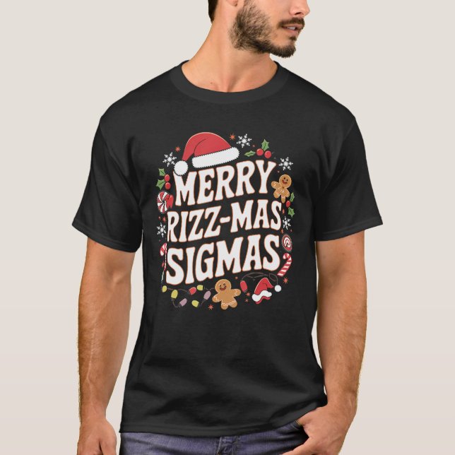 Merry Rizz Mas Sigmas Funny Meme Gen Alpha Santa T-Shirt (Vorderseite)