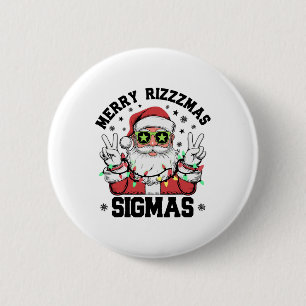 Merry Rizz Mas Sigmas Funny Weihnachten Button