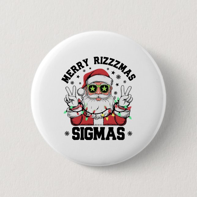 Merry Rizz Mas Sigmas Funny Weihnachten Button (Vorderseite)