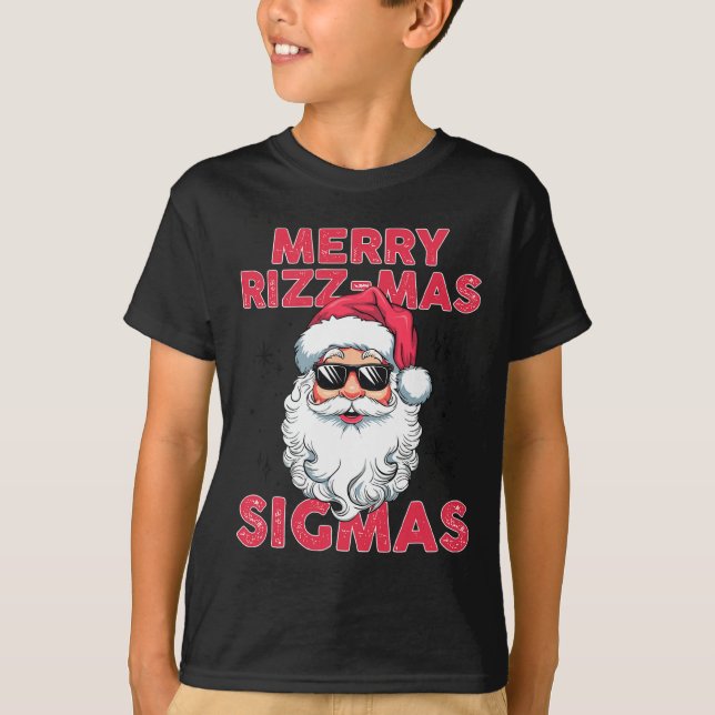 Merry Rizz Mas Sigmas Funny Weihnachten T-Shirt (Vorderseite)