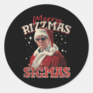 Merry Rizz Mas Sigmas-Gen Alpha Middle School Tru Runder Aufkleber