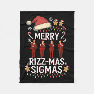 Merry Rizz Mas Sigmas Gen Alpha Trump Christmas Pj Fleecedecke