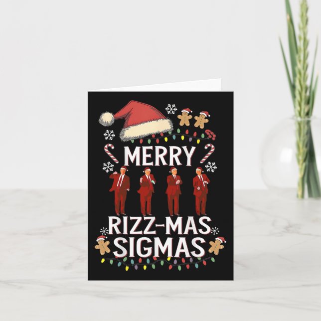 Merry Rizz Mas Sigmas Gen Alpha Trump Christmas Pj Karte (Vorderseite)