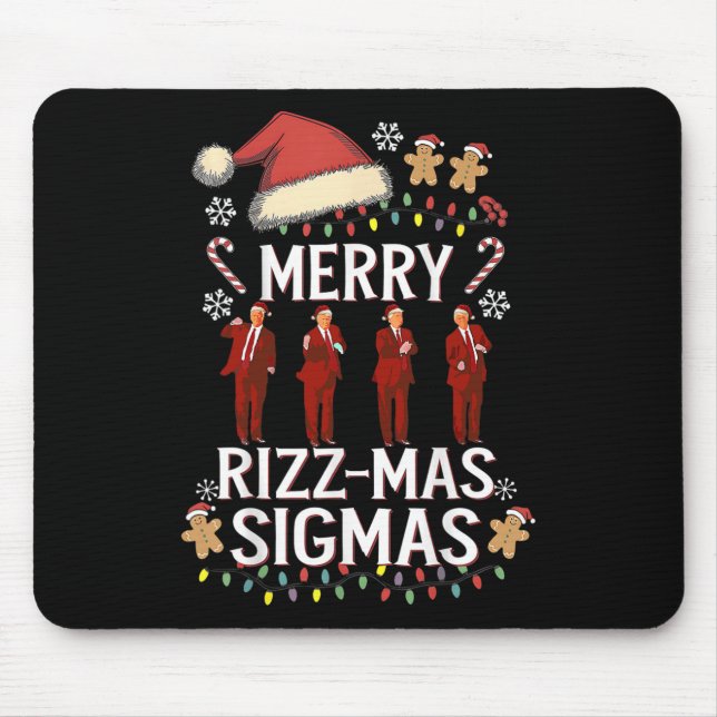 Merry Rizz Mas Sigmas Gen Alpha Trump Christmas Pj Mousepad (Vorne)