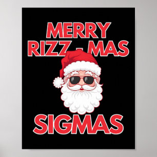 Merry Rizz Mas Sigmas Weihnachten Rizzmas Funny Sa Poster