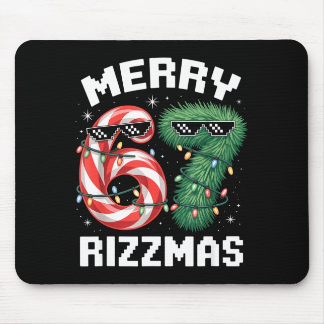 Merry Rizzmas 67 Candy Cane Tree Sungles Funny  Mousepad (Vorne)