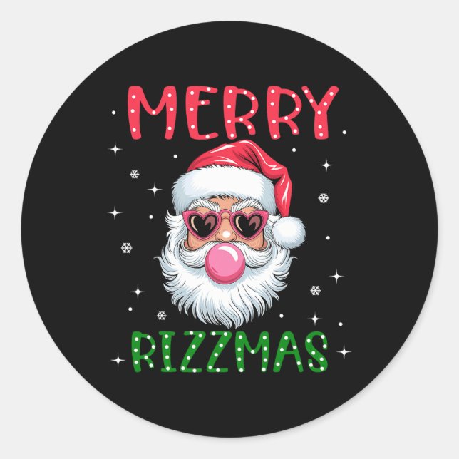 Merry Rizzmas Charisma Christmas Rizz Runder Aufkleber (Vorderseite)