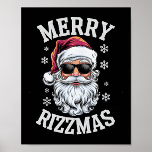 Merry Rizzmas Funny Christmas Weihnachtsmann Happy Poster