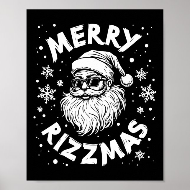 Merry Rizzmas Kids Teens School Funny Christmas Sa Poster (Vorne)