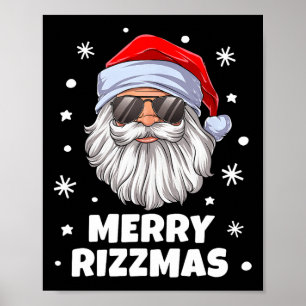 Merry Rizzmas Kids Teens School Funny Christmas Sa Poster