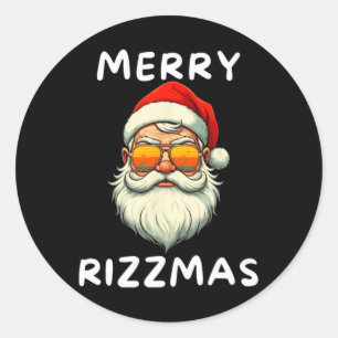 Merry Rizzmas Kids Teens School Funny Christmas Sa Runder Aufkleber