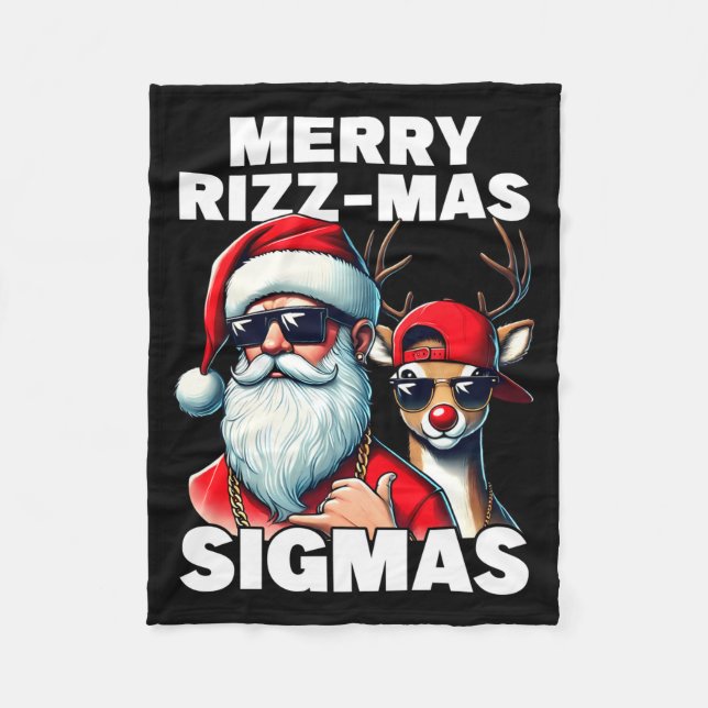 Merry Rizzmas Sigmas Gen Alpha Funny Christmas San Fleecedecke (Vorderseite)