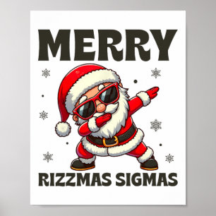 Merry Rizzmas Sigmas Skibidi Rizzmas Weihnachtsriz Poster