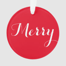 "Merry" Round Christmas Ornament