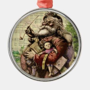 Merry Santa Claus and The Christmas Tree Ornament Aus Metall