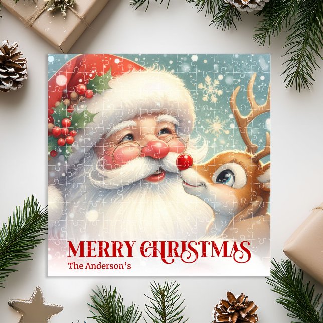 Merry Santa Claus Rudolph Personalized Kids Gift  Puzzle (Merry Santa Claus Rudolph Personalized Kids Gift Puzzle

)