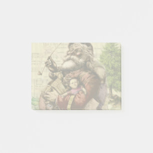 Merry Santa Claus Tree Classic Illustration Post-it Klebezettel