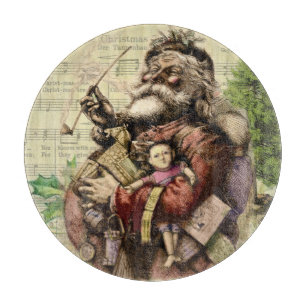 Merry Santa Claus Tree Classic Illustration Schneidebrett