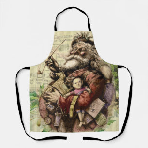 Merry Santa Claus Tree Classic Illustration Schürze