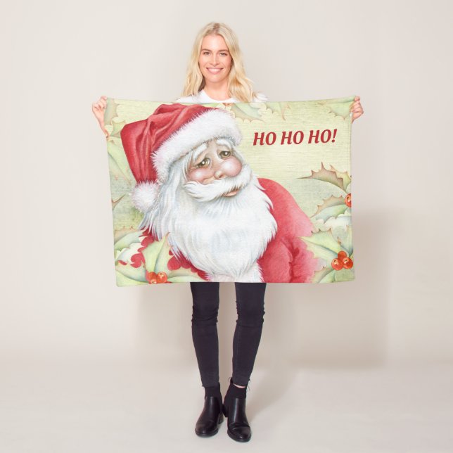 Merry Santa Clause | Wasserfarbe Fleecedecke (Beispiel)