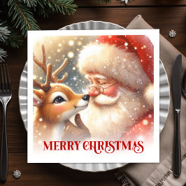 Merry Santa Rudolph Festive Christmas Napkins Serviette